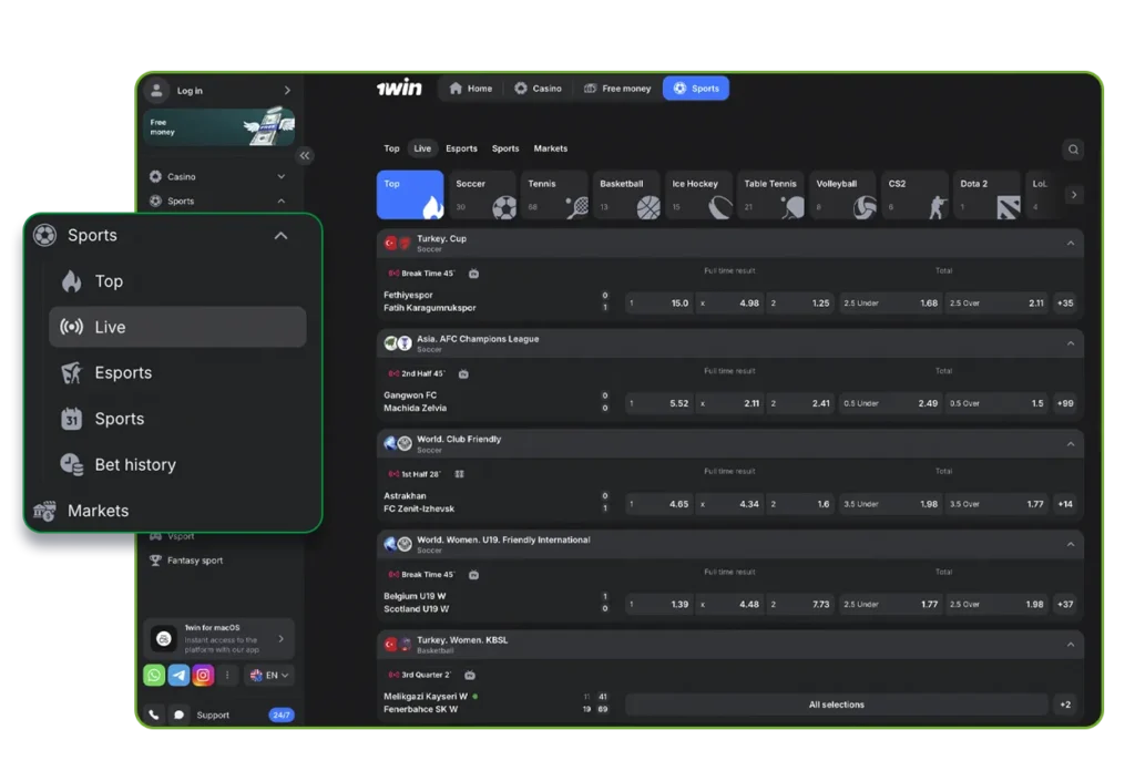 1win India Sports Betting Options